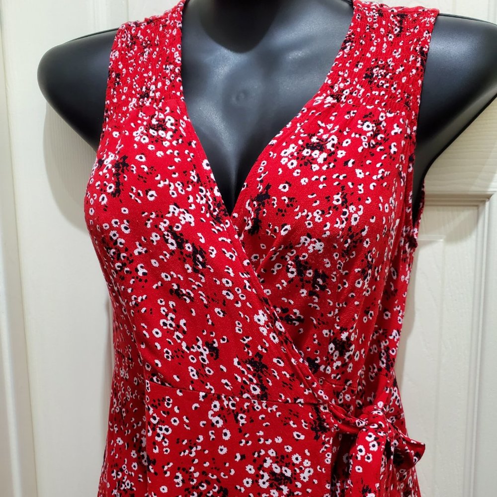 UNIVERSAL THREAD Red Wrap Around Sleeveless Dress, XS - Picture 2 of 10